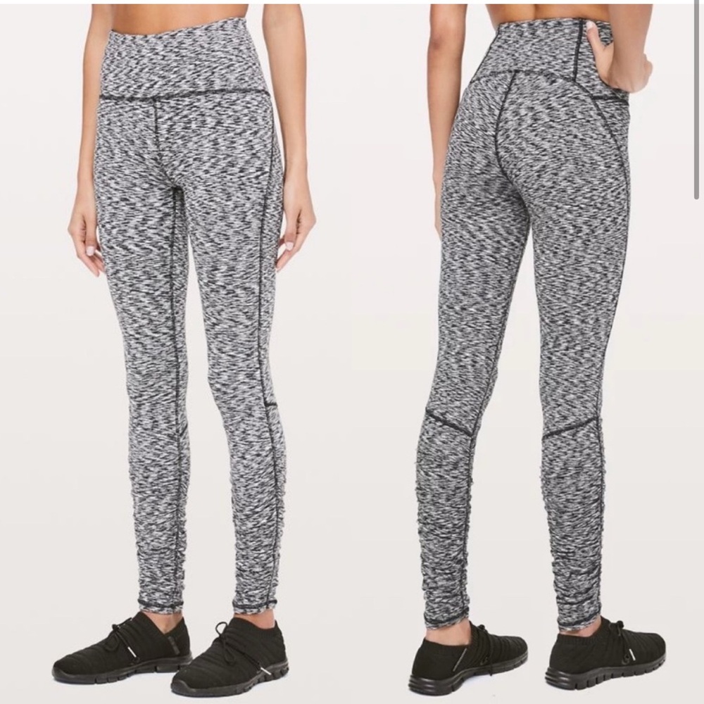 Lululemon Ready To Rulu Tight/Leggings- Spaces Out Space Dye Black White- 10 EUC
